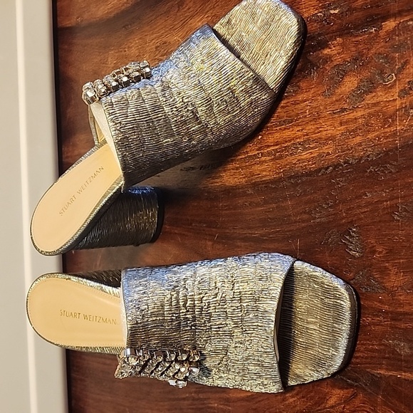 Stuart Weitzman Theone Slides Block Heels size 9 - Picture 3 of 13
